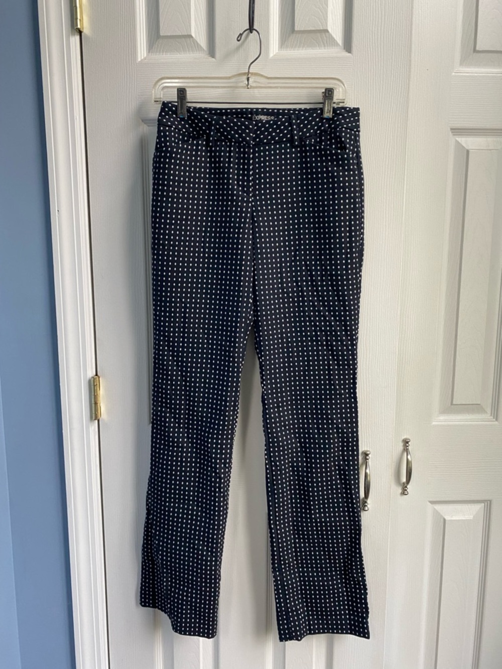 Express Dark Navy/white small print Editor Pants